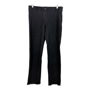 Betabrand Dress Pants Size Large Charcoal Gray Faux Pockets Pull On Stretch